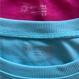 Two Aerie Offline cropped tops.